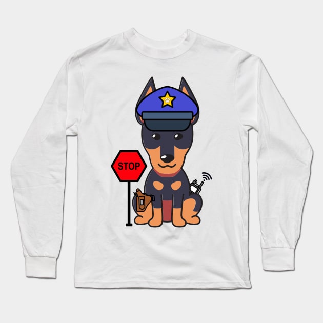 Funny Alsatian Policeman Long Sleeve T-Shirt by Pet Station